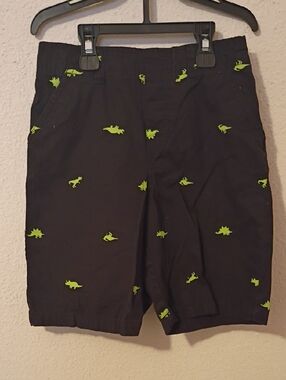 Garanimals Black Shorts with Neon Green Dino Stitching